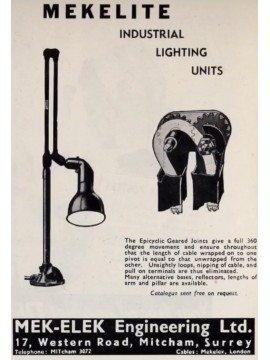 MEK ELEC LAMPE ANGLAISE 1930  MEKELITE 3 BRAS