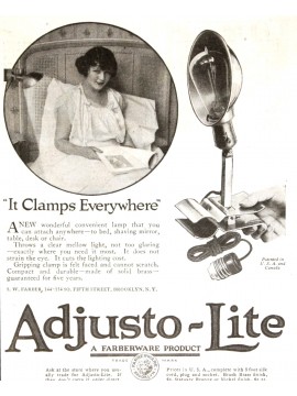 ADJUSTO LITE ADJUSTOLITE lampe pinces USA 1910