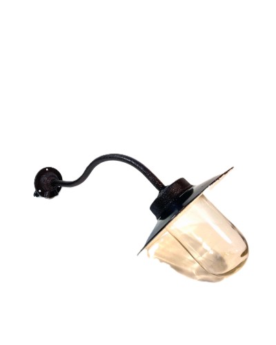 LAMPE FERME COL DE CYGNE 1920 NOIRE ET PATINE