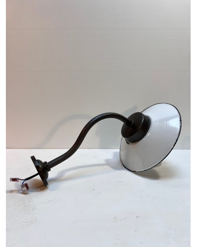 COL DE CYGNE LAMPE ATELIER 1930 CANON DE FUSIL EMAIL BLANC