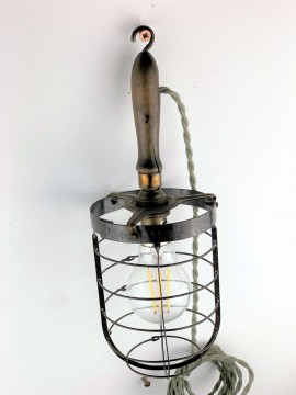 ANCIENNE LAMPE BALADEUSE 1920 -1930  bois / metal