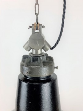 Suspension émaillée noire 1950 grand diamètre 54 cm