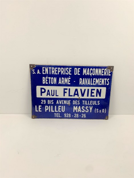 Plaque émaillée ancienne  1960  tel 7 chiffres  VENDU