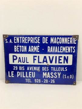 Plaque émaillée ancienne  1960  tel 7 chiffres  VENDU