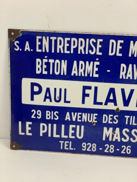 Plaque émaillée ancienne  1960  tel 7 chiffres  VENDU