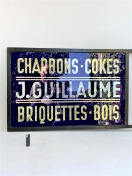 PUBLICITE ancienne 1920 1930 Verre églomisé CHARBONS COKES METZ