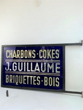 PUBLICITE ancienne 1920 1930 Verre églomisé CHARBONS COKES METZ