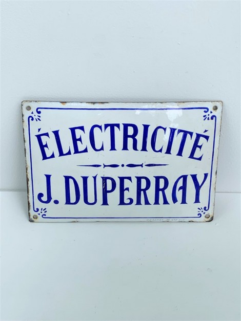 DUPERRAY  J.  ELECTRICITE  PLAQUE 1900