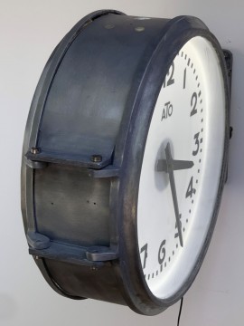 HORLOGE QUAI DE GARE ATO  1960  DOUBLE FACE  PROF AVEC DIAMETRE 65 CM