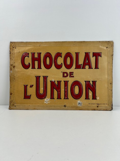 CHOCOLAT DE L' UNION LYON TOLE SERIGRAPHIE