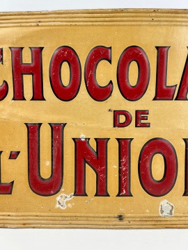 CHOCOLAT DE L' UNION LYON TOLE SERIGRAPHIE