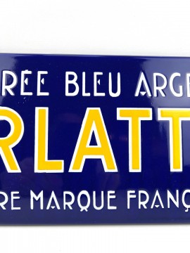 ARLATTE CHICOREE BLEAU ARGENT PLAQUE EMAILLEE  SUPER ETAT EMAILLERIE ALSACIENNE 1930