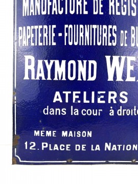 IMPRIMERIE PARIS NATION 19E WEILL MANUFACTURE DE REGISTRES  60 / 40 CM