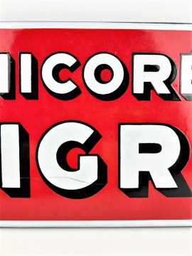 CHICOREE TIGRE VITRACIER JAPY 1930 PLAQUE EMAILLEE