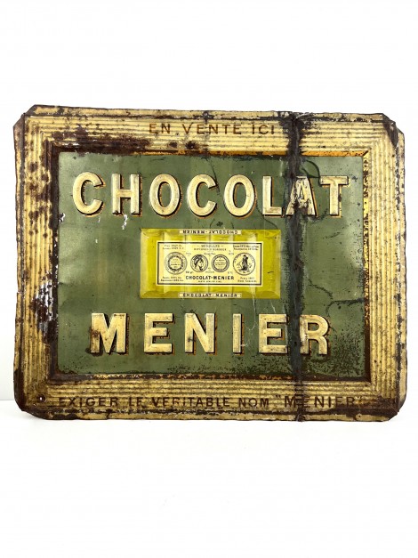 CHOCOLAT MENIER  EXIGEZ LE VERITABLE NOM  MENIER TOLE 1900   46/36.5 CM