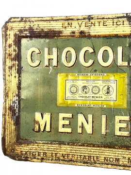 CHOCOLAT MENIER  EXIGEZ LE VERITABLE NOM  MENIER TOLE 1900   46/36.5 CM