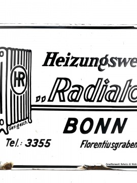 RADIATOR BONN HEIZUNQSWERK  PLAQUE RADIATEUR ALLEMAND