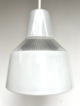 HOLOPHANE  suspension en verre RV2 PRISMOPAL 1972  Ø 24 CM