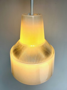 HOLOPHANE  suspension en verre RV2 PRISMOPAL 1972  Ø 24 CM